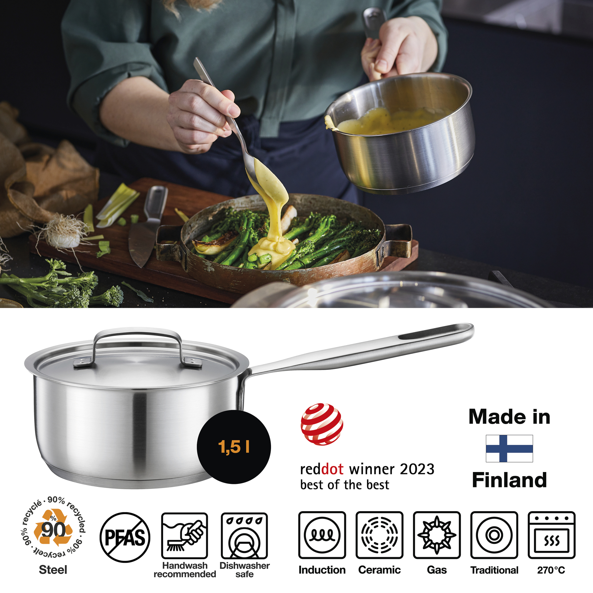 Fiskars All Steel kastrul 1.5l