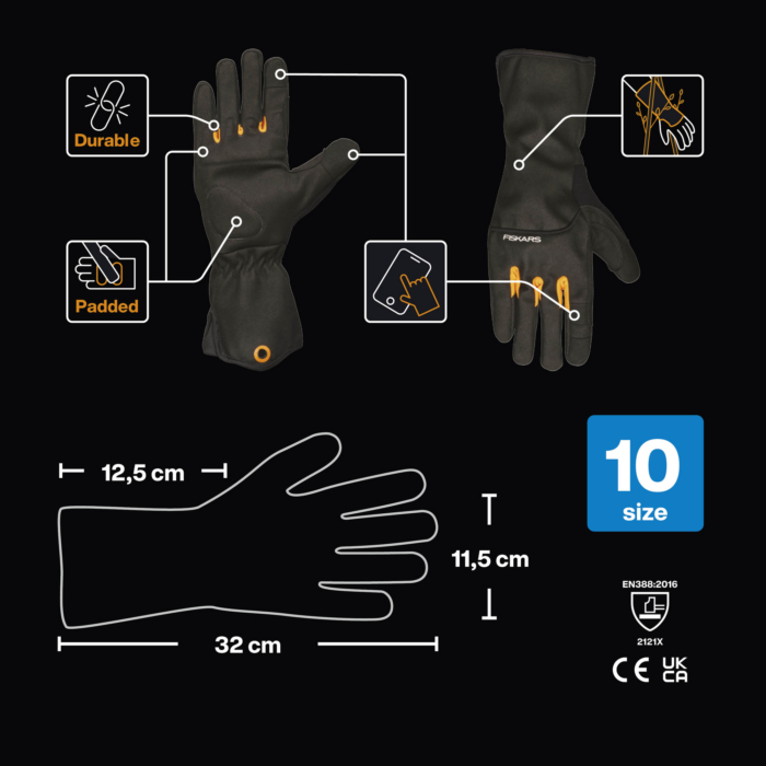 FISKARS PIKAD TÖÖKINDAD SUURUS 10