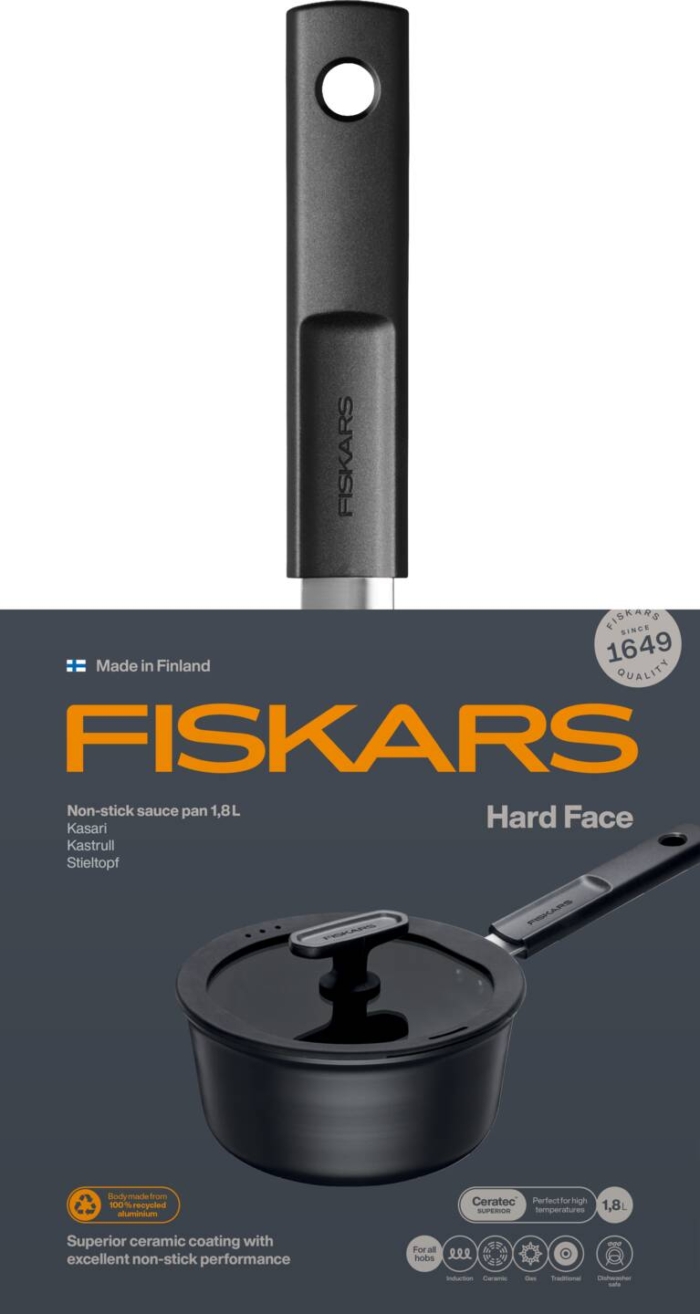 Fiskars kastrul Hard Face 1.8l