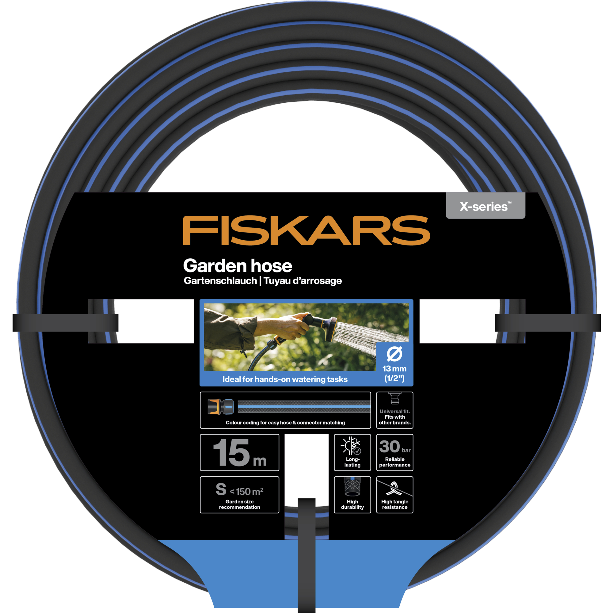 170690 1076044 Fiskars X-series kastmisvoolik 13 mm 15 m