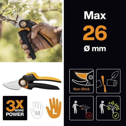 F-111123_1057175 Fiskarsi X-series™ PowerGear vaheliti lõiketeradega oksakäärid