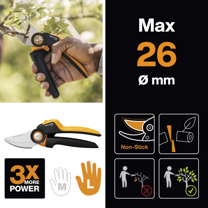 F-111123_1057175 Fiskarsi X-series™ PowerGear vaheliti lõiketeradega oksakäärid