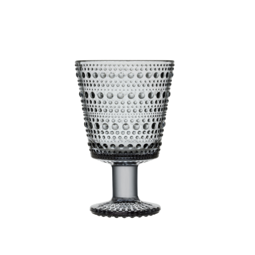 Iittala Kastehelmi jalaga klaas 26cl hall 2tk