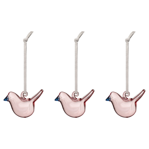 iittala mini klaaslinnud roosa 3 tk 