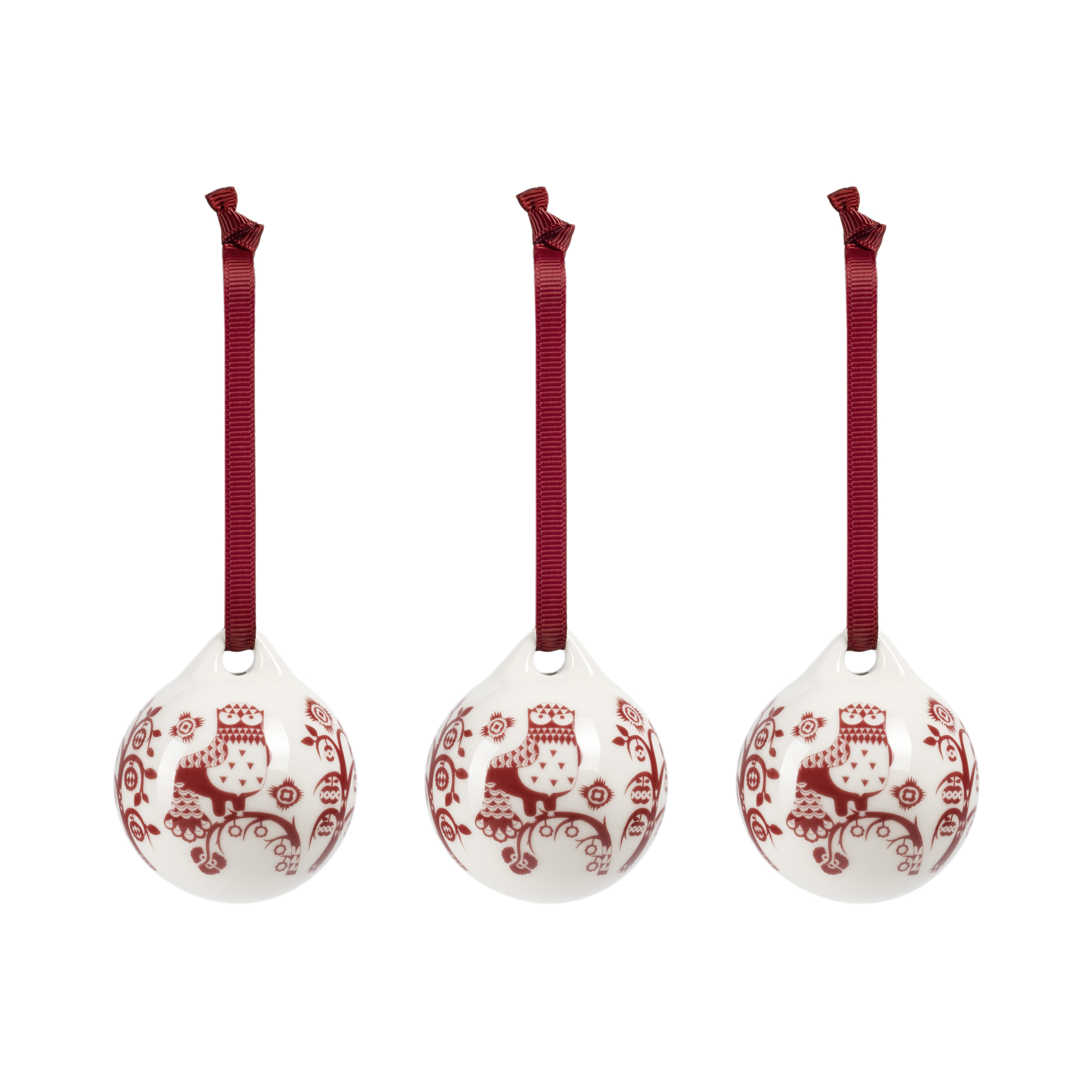 iittala Taika klaaspallid granaatpunane 3 tk